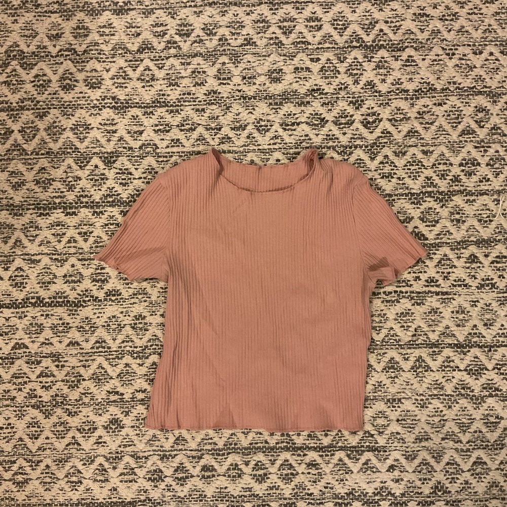 Women's Ribbed Pink Top
